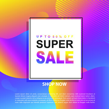 Flash Sale Promotion Banner template Design special offer promotion discount banner, fluid, liquid gradient vector