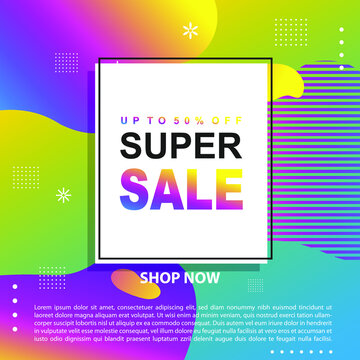 Flash Sale Promotion Banner template Design special offer promotion discount banner, fluid, liquid gradient vector