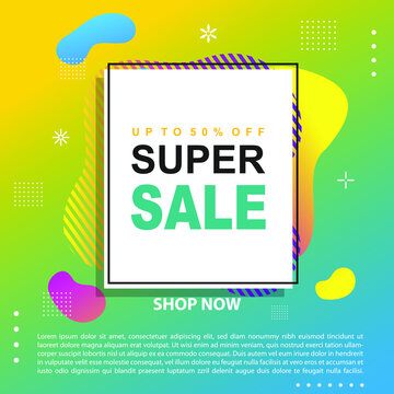 Flash Sale Promotion Banner template Design special offer promotion discount banner, fluid, liquid gradient vector