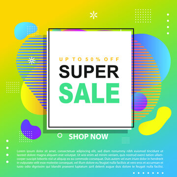 Flash Sale Promotion Banner template Design special offer promotion discount banner, fluid, liquid gradient vector
