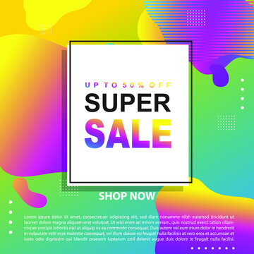 Flash Sale Promotion Banner template Design special offer promotion discount banner, fluid, liquid gradient vector