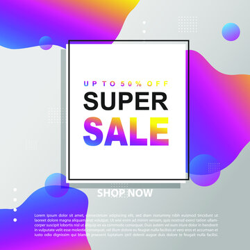 Flash Sale Promotion Banner template Design special offer promotion discount banner, fluid, liquid gradient vector