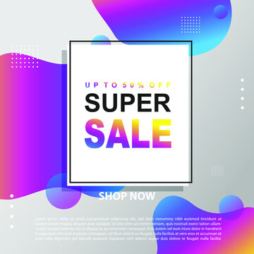 Flash Sale Promotion Banner template Design special offer promotion discount banner, fluid, liquid gradient vector