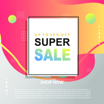 Flash Sale Promotion Banner template Design special offer promotion discount banner, fluid, liquid gradient vector