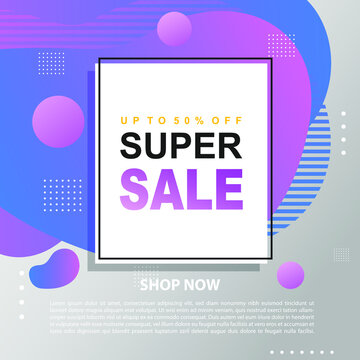Flash Sale Promotion Banner template Design special offer promotion discount banner, fluid, liquid gradient vector