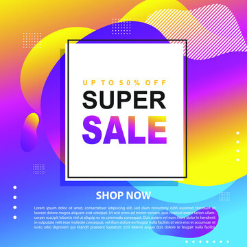 Flash Sale Promotion Banner template Design special offer promotion discount banner, fluid, liquid gradient vector