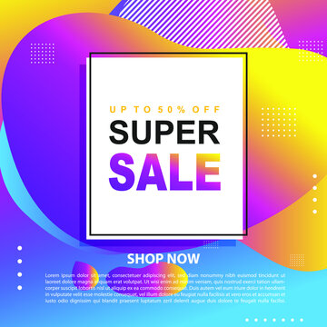 Flash Sale Promotion Banner template Design special offer promotion discount banner, fluid, liquid gradient vector