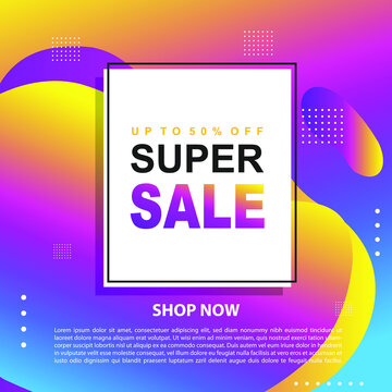 Flash Sale Promotion Banner template Design special offer promotion discount banner, fluid, liquid gradient vector