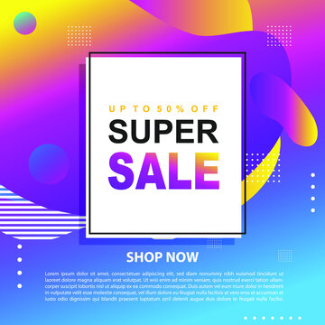 Flash Sale Promotion Banner template Design special offer promotion discount banner, fluid, liquid gradient vector
