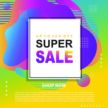 Flash Sale Promotion Banner template Design special offer promotion discount banner, fluid, liquid gradient vector