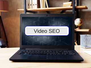 Business concept about Video SEO  with phrase on the piece of paper.