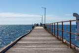 Fototapeta  - The kingston jetty located on the limstone coast in south australia on November 8th 2020