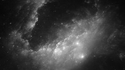 abstract monochrome fractal illustration looks like beautiful galaxies.