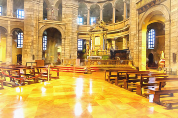  Basilica of San Lorenzo interior colorful painting looks like picture