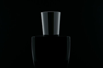 Wall Mural - silhouette of a black bottle with a men's perfume