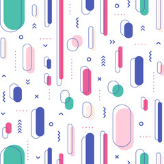 Wall Mural - geometric shapes pattern. seamless colorful hand drawn backdrop, modern shapes, contemporary geometr