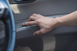 Fototapeta Przestrzenne - Car window controls and adjustments, details