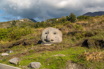 Historical landmark in National Park of Vesuvius, Naples Italy