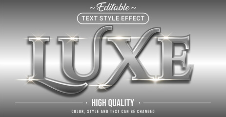 Poster - Luxury silver text effect - Editable text effect.