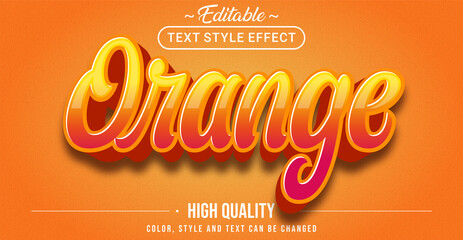 Wall Mural - Modern 3D orange text effect - Editable text effect.