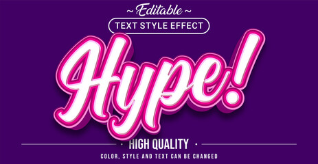 Poster - 3D modern white and pink text effect - Editable text effect.
