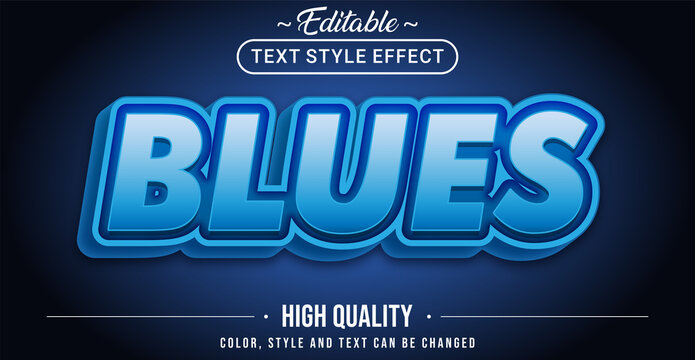 3D modern blue text effect - Editable text effect.