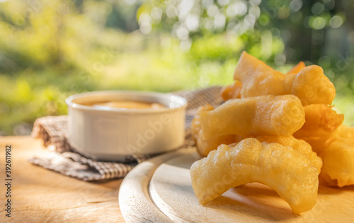 Cuadros en Lienzo Deep-fried traditional Thai dough stick