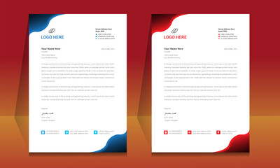 Wall Mural - modern creative & clean business style letterhead of your corporate project design. ready to print w