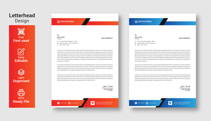 professional letterhead modern creative & clean business style letterhead bundle of your corporate project design.