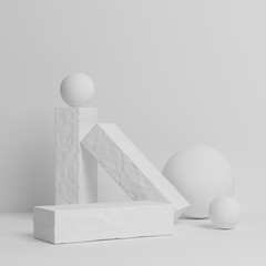 Poster - Abstract background, mock up scene with podium geometry shape for product display. 3D rendering
