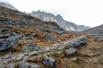 Great Cold Valley in High Tatras, Slovakia. The Great Cold Valley is 7 km long valley, very attractive for tourists