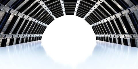 Poster - dark hall technology abstract background 3d render illustration