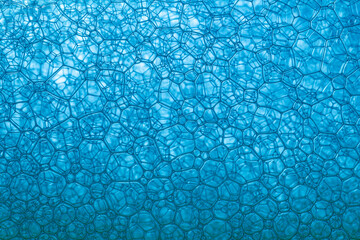 Macro close up of soap bubbles look like scientific image of cell and cell membrane