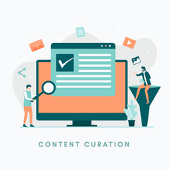 Wall Mural - Content curation Illustration concept. Illustration for websites, landing pages, mobile applications, posters and banners.