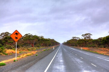 Canvas Print - Across Australian outback in the rain