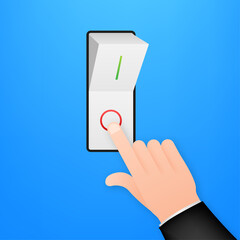 Poster - Flat icon On and Off Toggle switch button vector format. Vector stock illustration.