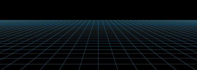 Poster - Vector perspective grid. Detailed lines forming an abstract background