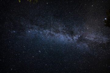 Wall Mural - overhead milky way with stars in clear summer night. country side.