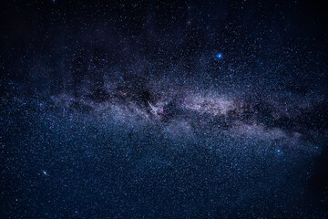 Wall Mural - overhead milky way with stars in clear summer night. country side.