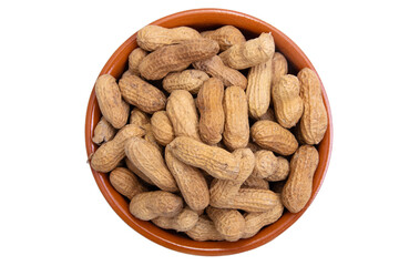 Wall Mural - natural peanuts isolated on white background