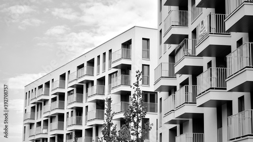 Fotomural Detail of modern residential flat apartment building exterior