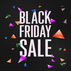 Poster - Black Friday. 3D triangles and inspiration 