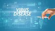 © ra2 studio - Syringe needle with virus vaccine and VIRUS DISEASE inscription, antidote concept