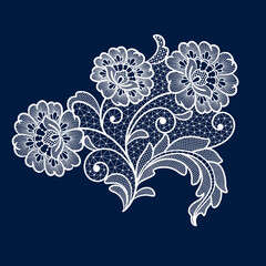 lace flowers decoration element