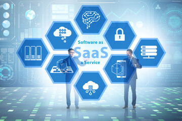 software as a service - saas concept with businessman