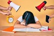 © Krakenimages.com - Young asian woman tired of univeristy exam under big pressure for deadline