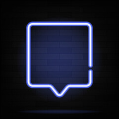 Poster - neon square chat speech bubble shape. vector illustration. bright trendy figures for text or inscrip