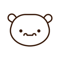 Poster - cute hippo little kawaii animal line style