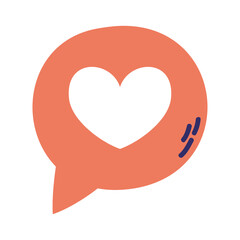 Poster - speech bubble with heart social media icon