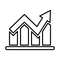 Canvas Print - statistics bars with arrow line style icon